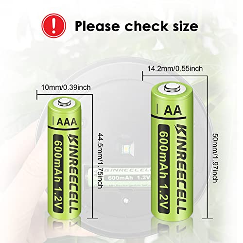 image for KINREECELL Rechargeable AA Batteries, Ni-MH Double A Solar Batteries H