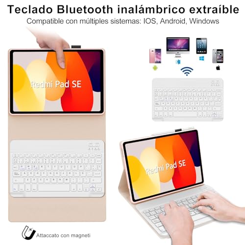 Funda teclado Xiaomi Redmi Pad SE 11 para escribir rápido sin errores en pantalla táctil 3