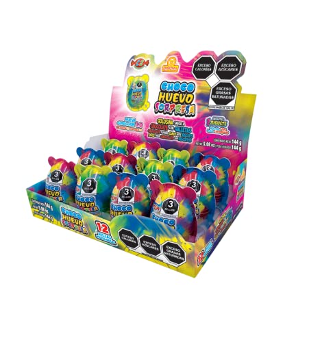 Proteínas, CHOCO HUEVO SORPRESA 12PZS LAS DELICIAS CHOCOLATE CON GALLETAS Y JUGUETES