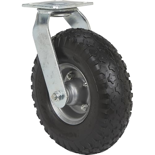 Strongway 10in. Swivel Flat-Free Rubber Foam-Filled Caster - 300-Lb. Capacity, Knobby Tread