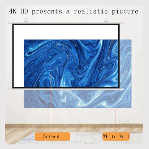 Pantalla de proyector manual 72 pulgadas 16:9 blanca miniatura 3