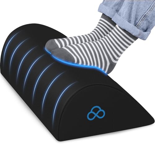 StepLively Foot Rest Ergonomic Pillow for Under Desk at Work, Anti-Fatigue Footrest Support Pillow for Fatigue & Pain Relief, Comfortable for Office Chair, Car Seat & Gaming Chair – Black