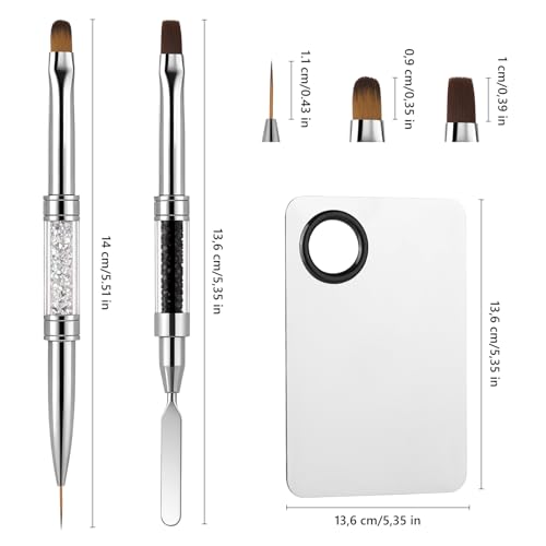 Double Ended Nail Builder Gel Brush Set for DIY Nail Art