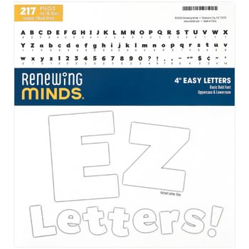 White Bulletin Board Easy Letters, 4 Inches, 217 Pieces