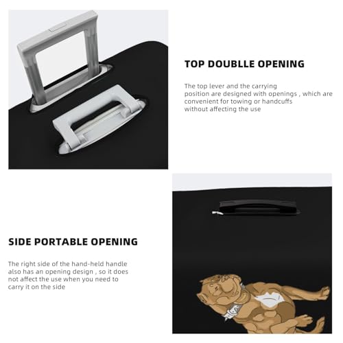 American Bully Travel Luggage Cover Suitcase Protector Fits 22-25 Inch Case(Black,M)3