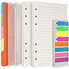 Navulpapier A5 set, 2 pak A5, gelinieerd, navulbaar notitiepapier, 180 vellen, 5 st. tabbladen, 160 st. zelfklevende…