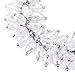 COOLSTEELANDBEYOND Womens Crystal Cluster Bracelet, Clear Teardrop Beads with Ball Charm Clasp, Sparkling Fashion