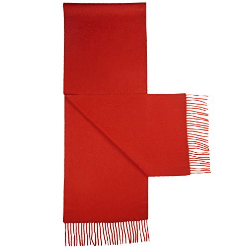 Women's 100% Pure Cashmere Scarf, Solids, Plaids, Soft Cashmere Scarfs for Women and Men, Gift Box (Solid Red)3