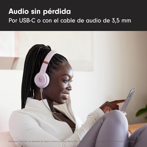Auriculares bluetooth Beats Solo 4 on-ear compatibles con Apple y Android, rosa 5