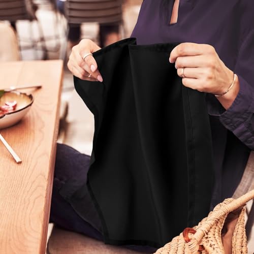 Image of Kitchen Napkin 100% Cotton Pack of 25 (15 X 25 Inches) Dinner Napkins with Hemmed Edges,Cloth Napkins for Wedding,Parties,Hotels-Charcoal