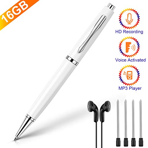Digital Voice Recorder 16GB - Voice Activated Recorder for Lectures Interviews Meeting Students Classes, Mini Audio Recording Device Portable