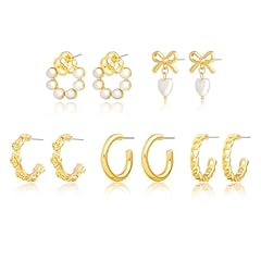Butterfly knot small earring combination