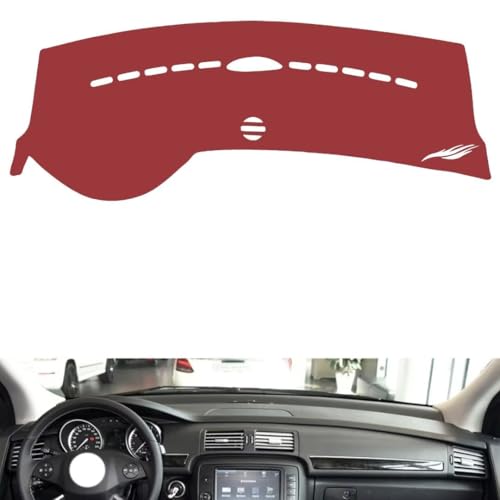 Leather Dash Board Cover mat Compatible with Mercedes R Class 2007-2017，Anti-Slip,Sun Protection Dashboard Cover-red