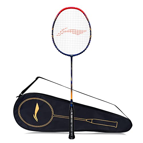 Image of Li-Ning G - Force Superlite Carbon Fibre Badminton Racket with Full Racket Cover | Head-Heavy, Lightweight Power Racket for Attack-Focused Players | 78 Grams | Maximum String Tension - 30lbs