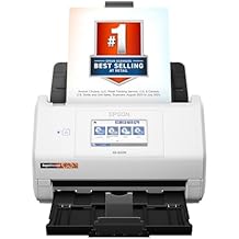 Epson RapidReceipt RR-600W Wireless Desktop Color 2-Sided Document & Tax Receipt Scanner with ScanSmart AI PRO Data Management Software for PC & Mac Touchscreen & 100-Page Auto Document Feeder, White