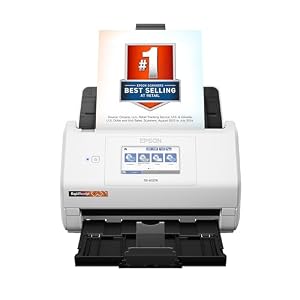 Epson RapidReceipt RR-600W Wireless Desktop Color 2-Sided Document & Tax Receipt Scanner with ScanSmart AI PRO Data Management Software for PC & Mac Touchscreen & 100-Page Auto Document Feeder
