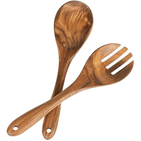 MYRAINBOW Wooden Salad Tongs Set Cover