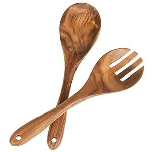 Salad Tongs, Wooden Spoons, Salad Tongs for Serving, 10-inch Serving Utensils Set Salad Servers Set Kitchen Cooking Utensil