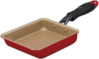 【フライパン迷子に終止符】 エバークック 卵焼き 13×18㎝ オール熱源対応(IH対応) 【500日保証】 こげつきにくいフライパン PFOA フリー レッド ドウシシャ