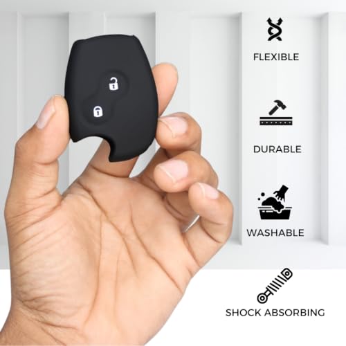 Image of KEYCEPT Premium 2 Button Remote Key Shell for Renault Duster, Logan, Lodgy, Kwid, Nissan Terrano, Verito - Durable Key housing /Body /case Replacement. (Keyshell & Silicone)