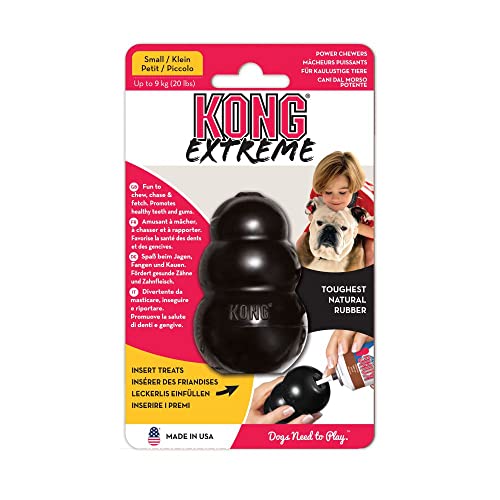 Kong - Extreme Dog Toy - Toughest Natural Rubber, Black - Fun To Chew, Chase And Fetch - For Small Dogs #TOP6