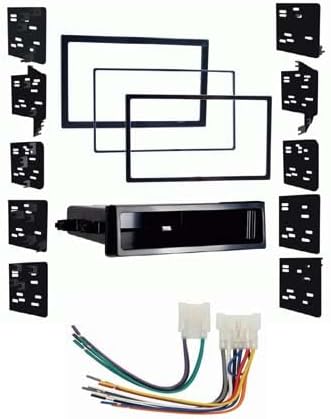 Single and Double DIN Car Stereo Radio Install Kit Package Compatible with Toyota Tacoma 1995, 1996, 1997, 1998, 1999, 2000, 2001, 2002, 2003, & 2004 Without Factory Amplifier