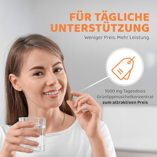 Grünlippmuschel Konzentrat – 1000mg reines Grünlippmuschelpulver pro Tag (150 Kapseln) – aus neuseeländischer Grünlippmuschel - ohne Zusätze, laborgeprüft – vitaworld