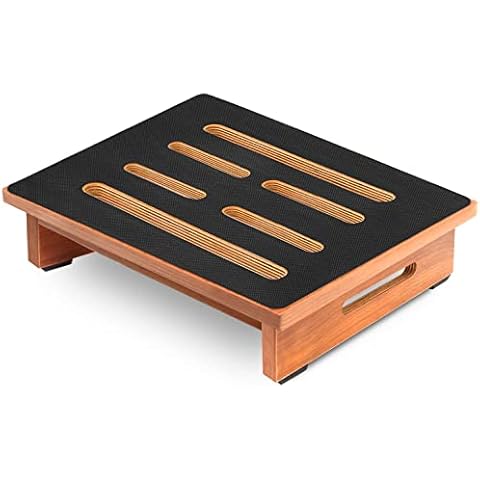 One Wood Step Stool for Adults & Seniors With Non-Slip Rubber Stepping Surface, Indoor/Outdoor Platform Step,450 Ib Portable Single Wooden Riser for Bathroom, Kitchen,Bedside,and more Function(Walnut) Cover