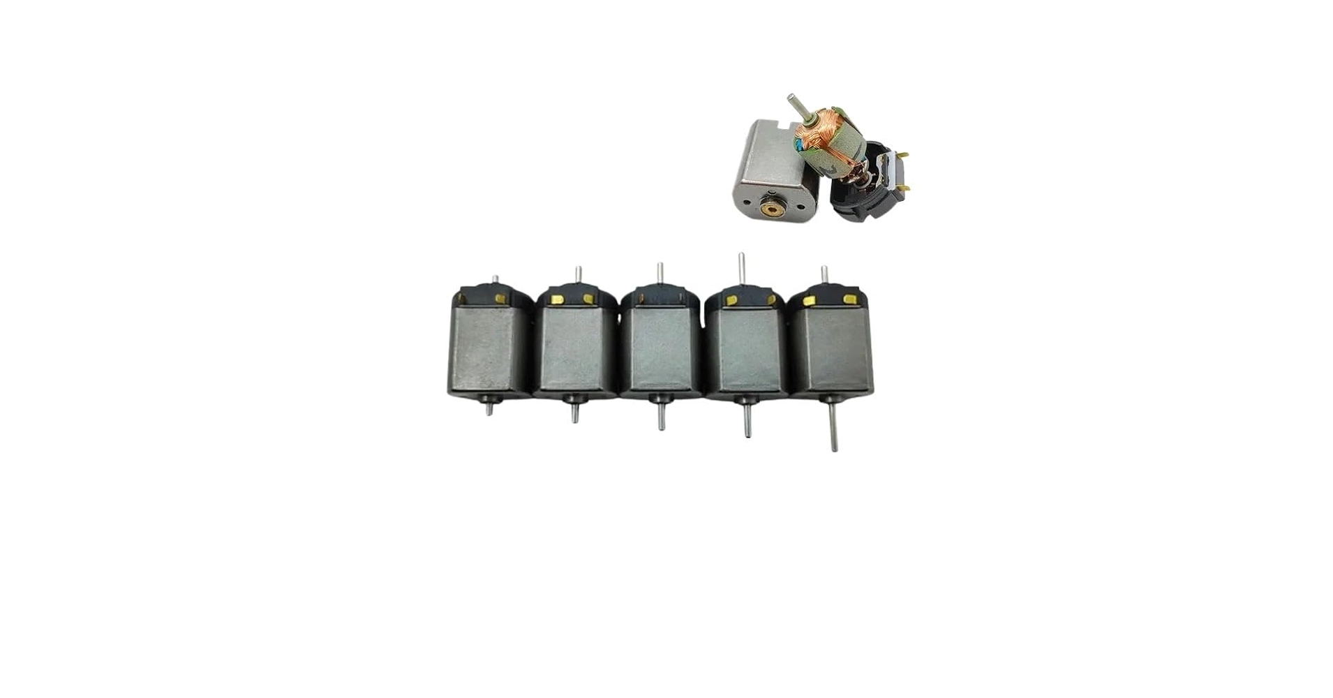 Mnii FK-130S 5-Pole Rotor Motor DC 12V-24V High Speed Dual Shaft Rail Train Car