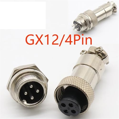 Conector GX12 de 4 pines L90 redondo contra fallos de corriente en cables de aviación de 12mm 2