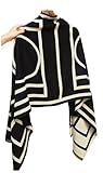 FairyCity Women's Soft pashmina Shawl Oversized Winter Warm blanket Scarf Long Cashmere Shawls Wraps black stripe