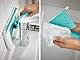 Leifheit Badwischer Bath Cleaner mit 360°-Drehgelenk, Fliesenwischer mit Mikrofaser Bezug und Click-System, Badreiniger für Fliesen und Fugen mit Abziehlippe und runder Aussparung für Amaturen
