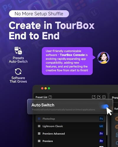 TourBox Lite Bluetooth - Compact Editing Keyboard, Artists Drawing Tablet Keypad, Works with Clip Studio Paint & More, Creative Console with Custom Software, Cable, Travel Bag - Wireless Kit