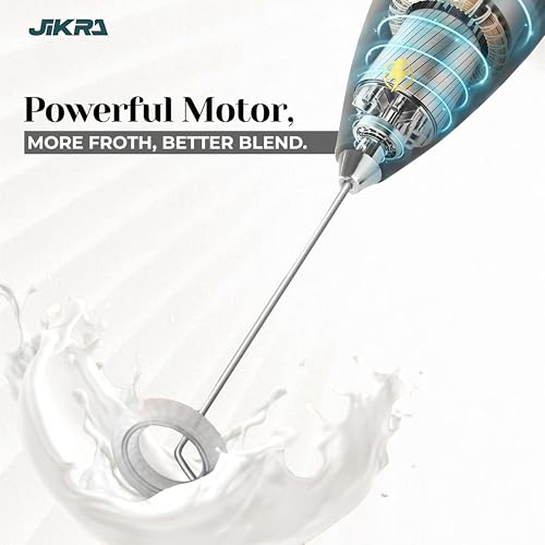 Image of Electric Coffee Frother, USB Rechargeable Milk Frother Machine for Home | Dual Spring Stainless Steel Whisk | for Coffee, Latte, Cappuccino, Hot Chocolate