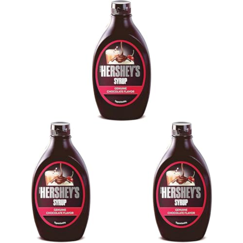 Image of HERSHEY'S Chocolate Flavored Syrup | Delicious Chocolate Flavor | 600 gm Bottle, Liquid (Pack of 3)