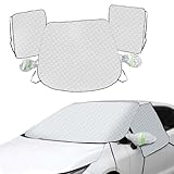 HEROFFIX Autodecke Seitenfenster Frontscheibe Für Sedan/Hatchback Für SUV Aluminiumfolie 104.3 Zoll 2 Reflektierende Streifen Outdoor wasserdichte Schutzabdeckung