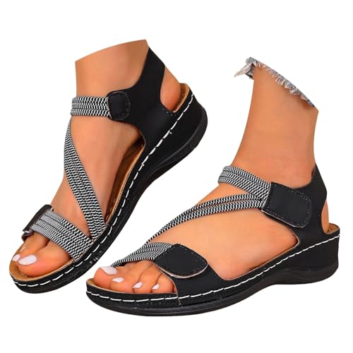 Trlxkhor Sandalias Ortopédicas Deportivas Mujer Verano Sandalias Moda Comodos Transpirables Plataforma Sandalia de Cuña Casual Sandalia para Trekking Caminar Senderismo Playa 36-43