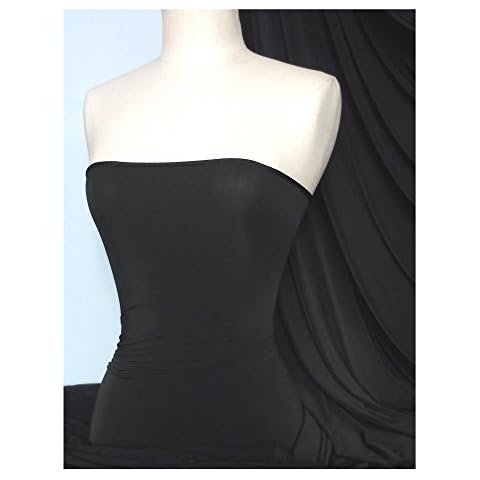 Premium Quality Silk Touch Jersey 4 Way Stretch Dressmaking Fabric Sold by The Metre 50+ Colours in Stock Same Day Dispatch by Tia Knight Black Cover