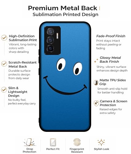 Image of Happy Design Premium 2D Printed Metal Back Case Cover for Vivo V23E 5G / Y75 4G