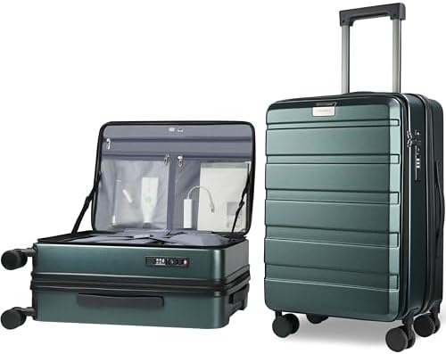 KROSER Carry On Luggage with Spinner Wheels & Built-in TSA Lock, ...
