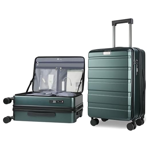 How easy to open zipperless luggage KROSER 20-Inch Spinner Luggage with USB Port