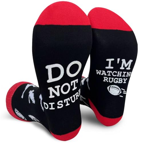 YLYDMY Funny Gifts for Men Do Not Disturb Im Watching Rugby Novelty Funny Socks for Men Women Rugby Lovers Gifts Gift for Men Women Game Lovers Casual Socks