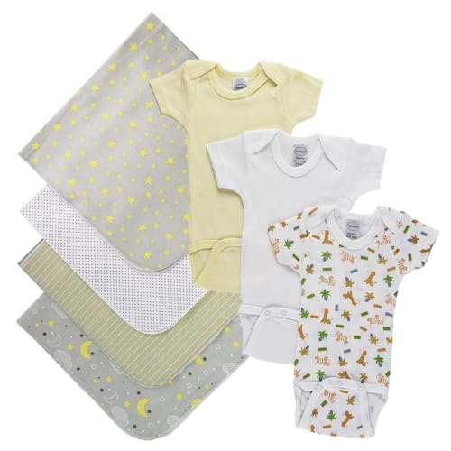 Bambini NC-0540NB Unisex Baby 7 Piece Layette Sets White & Yellow - Newborn