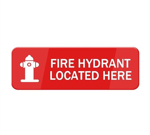 Fire Hydrant Located Here Acrylic Plaque, 10X3 Inch with Strong Adhesives, White Letters/Red Background for Office/Outdoor