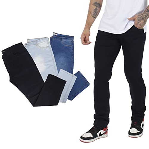 Calça Masculina Skinny Jeans (CLARA ESCURA PRETA, 40)