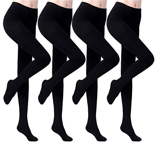 ANDIBEIQI 4 Pack Femmes Opaques Leggings Collants Pantalons 120D Extensibles renforcent Le Bas de Velours de Lingerie de l'entrejambe pour l'hiver et l'automne Cover