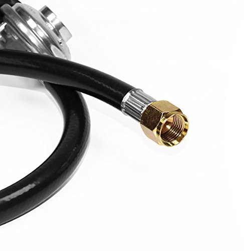 DOZYANT Vertical 2 Feet Propane Regulator and Hose Universal Grill Regulator Replacement Parts, QCC1 Hose and Regulator for Most LP Gas Grill, Heater and Fire Pit Table,3/8" Female Flare Nut