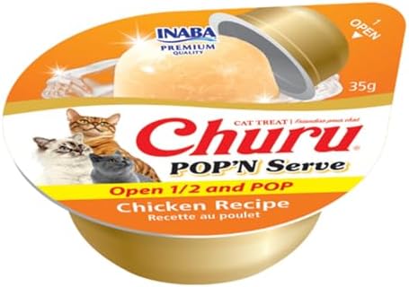 INABA Churu Pop'N Serve Jelly Cat Treat with Vitamin E & Taurine, 34 gram Cup, 8 Cups, Chicken Recipe - 4