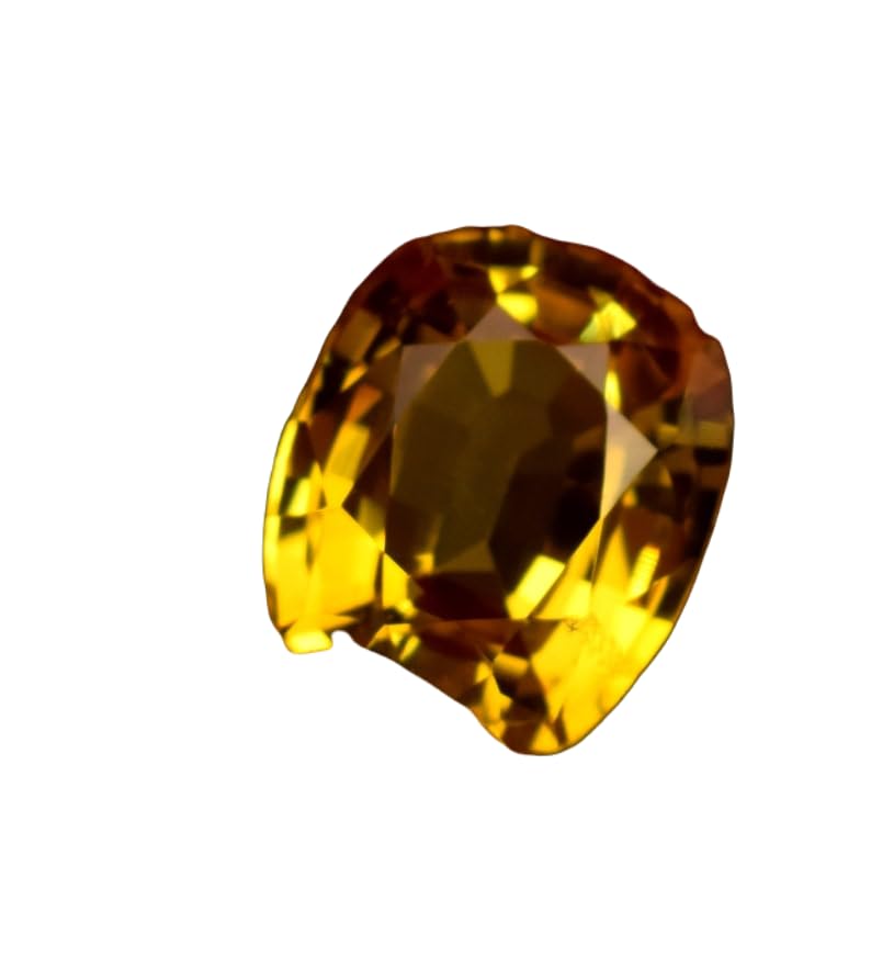 Saphir jaune naturel 10x8mm de forme coussin pour haute joaillerie