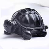 1.8 Inch Black Obsidian Turtle Crystal Figurines,Hand-Carved Healing Crystals lucky Turtle divination Decor,stone turtle Statues Energy Gemstones sculptures,Tortoise Memorial Gifts for Girls and Women